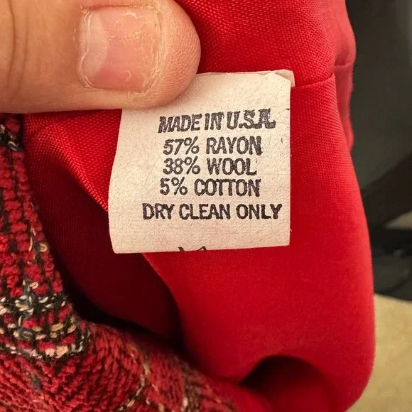 Vintage Lynn & Co Women's Red Plaid Blazer Sz 14 - Picture 4 of 4